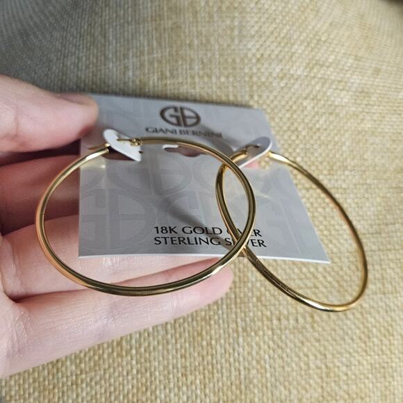 Giani Bernini Large Polished Hoop Earrings in 18k Gold Plated Sterling Silver - Picture 5 of 11